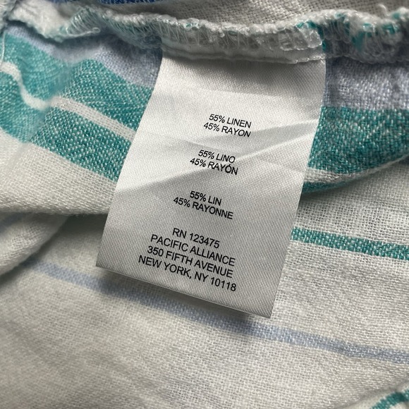 ELLEN TRACY Women's Sz Medium Linen Blend Striped Ankle Pants w/ Pockets - Picture 6 of 7